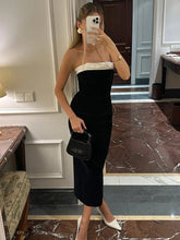 Off-shoulder Strapless Backless Sexy Maxi Dress For Women Patchwork Sleeveless High Waist Bodycon Split Long Dress voguable