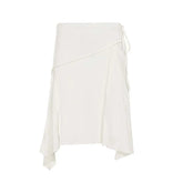 Voguable Y2K Mid Length Skirt Sweet Fresh European American Style Elegant Split Solid Color Pleated Irregular Women voguable