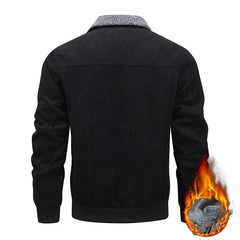 Lamb Fleece Lining Motorcycle Men's Jacket Outdoor Winter Retro Washed Workwear Jacket Male Lapel Collar Warm Cotton Jacket voguable