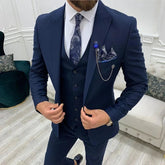 Voguable New Classic Wedding Suits For Men 3 Piece Slim Fit Best Man Groom Tuxedo Formal Dinner Prom Suit Male Clothes(Blazer+Vest+Pants) voguable