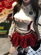 Voguable America Sexy Spicy Girl 2 Piece Sets Women Lace-up Vintage Crop Tops + Red Y2k Chic Mini Skirt Female Lace Elegant Set Autumn voguable