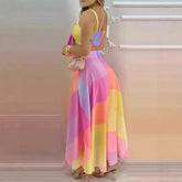 Voguable Sexy strappy tie-up crop top with geometric print and a zippered half skirt, a beachy two-piece set. voguable