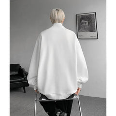 Men hoodie Stand Collar Half Zip Sweatshirt Star Shoulder Design 2025 New Fashion Casual Streetwear Comfort Athletic Pullover voguable