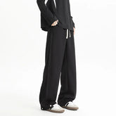 Men Casual Pants Spring Summer Straight Wide Leg Elastic Waist Patchwork Solid Color Plus Size Relaxed Fit Comfort Stretch Breat voguable