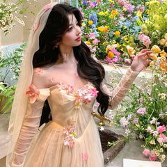 Light Luxury Dress for Women New Gentle Romantic Style Fairy Mesh voguable