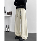 Black Casual Pants Men Fashion Oversized Wide Leg Pants Men Streetwear Hip Hop Loose Pleated Pants Mens White Trousers M-3XL voguable