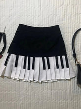 Vintage Y2K Pleated Skirt Women High Waist Piano Patchwork Streetwear Skirts Casual American Hip Hop Gothic Mini Skirts New voguable