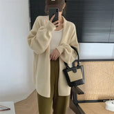 Oversized Open Front Knit Cardigan for Women Comfy Sweater Coat Female Open-front Duster Cardi Casual Chic Autumn Winter Outfit voguable