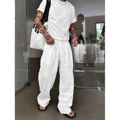 Summer Cityboy Pants Texture Soft Single Pleated Straight Casual Pants Men's Korean Retro High-end Loose Trousers Aesthetic Wear voguable