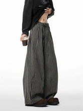 Voguable Y2K Fashion Women's Black Striped Baggy Pants Gothic Oversized Sweatpants Harajuku Emo Vintage Japanese 2000S Style Trousers voguable