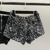 Voguable Whole Body The New Sparkling Sequins Shorts Women Short Zipper Nightclub Woman Slim Fit for Silver and Black Sexy Shorts voguable