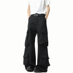 Men Loose Fit Cargo Pants Workwear Trousers Multi Pocket Outdoor Casual Joggers Streetwear Hip Hop Drop Crotch Trousers for Men voguable