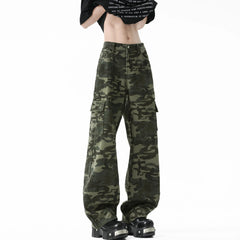 Men Blue Washed Denim Jeans Loose Fit Wide Leg Baggy Streetwear Casual Trousers Hip Hop Graffiti Design Fashion Stretch Comfort voguable