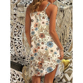 Voguable European and American vacation printed sleeveless dress in stock voguable