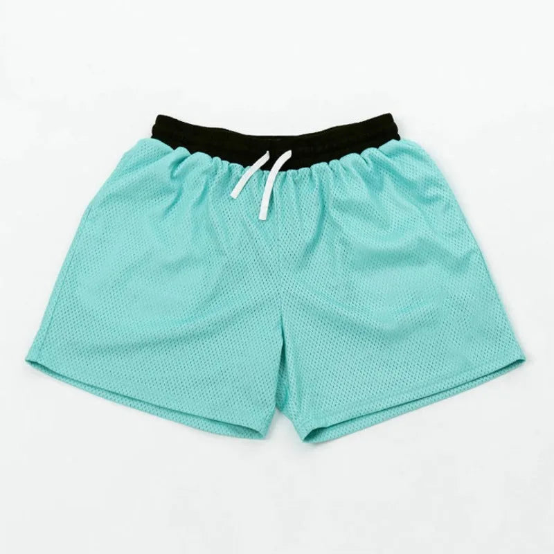 Sports Men's Shorts Mesh Quick Dry Patchwork Fitness Basketball Running American Casual Shorts Outdoor Breathable Beach Pants voguable