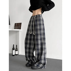 Summer Casual Pants Men Oversized Retro Plaid Pants Men Streetwear Hip-hop Loose Wide Leg Pants Mens Trousers Plus Size 5XL voguable
