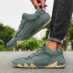 Voguable Men's Casual Loafers Fashionable Low Cut Handmade Leather Sports Shoe New Retro British Style Men's Motorcycle Riding Boots voguable