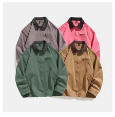 Voguable Harajuku Jacket Men Spring 2024 New Hip hop Coat Streetwear Zipper Casual Retro Lapel Jackets Man voguable