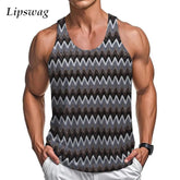 Summer New Casual Mens Mesh Knit Tank Tops Vintage Striped Colorful Knitted Camisole Men Sexy Hollow Out Knitting Mesh Vest voguable