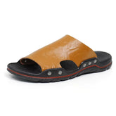 Voguable Summer Luxury Men's Slippers Fashionable Street Style Flat Bottom Anti Slip Beach Sandals Casual Home Outdoor Fishing Slippers voguable