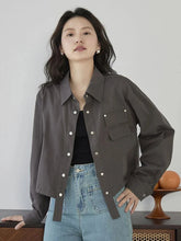 American Y2K Cargo Jacket Women Fall Casual Long Sleeve Vintage Short Coat Harajuku Turn Down Collar New Solid Hip Hop Tops voguable