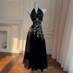 Brooch Women's Neck-mounted Dress Bandage Lace Print Sequins Sleeveless Backless V-Neck 2025 New Dresses Female voguable