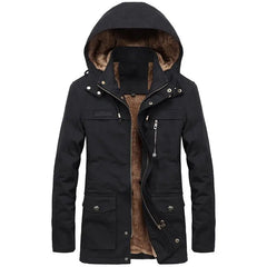 New Military Thick Warm Man Jacket Winter Parkas Casual Cotton Padded Jacket Male Multi-Pocket Fur Hoodies Men Coat Parka Hombre voguable