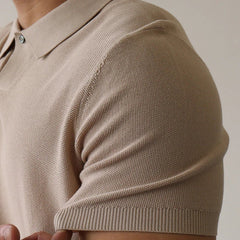 New Men's Clothing Light Luxury Business Polo Shirt Casual Slim-fit Knitted Solid Color Short Sleeve T-shirt High Quality Tops voguable