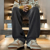 Autumn Corduroy Straight Trousers Men Loose Solid Casual Drape Trousers Harajuku Fashion Drawstring Street Wide Leg Sweatpant voguable