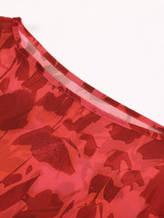 Ladies Elegant Floral Print Flare Sleeve Chiffon Maxi Dress Summer Women O Neck Printing Slim Beach Holiday Party Dress Vestido voguable