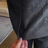 Voguable Men's New Chinese Style Standing Collar Suit Jacket Blazer Business Casual Fashionable Elegant Suit Jacket Slim Fit Men Clothing voguable