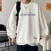 Voguable Spring Autumn Fashion Fleece Letter Print Sweatshirt Man Harajuku Oversized Male Clothes Pullovers Tops Long Sleeve Streetwear voguable