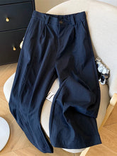 Casual Elegant Wide Leg Pant Women Vintage High Waist Loose Korean Trousers Fall Winter Pockets Solid Simple Retro Pants voguable