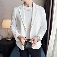 Voguable Men's Suit Jacket Spring New Ice Silk Cool Feeling Comfortable Seamless Jacket High-quality Formal Suit Jacket Size M-3XL voguable