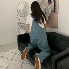 Voguable Casual Denim Jumpsuits Women Autumn New Style Loose Jean Overalls Korean Baggy Wide Leg Rompers Woman voguable