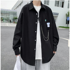 2024 New Hip Hop Men's Shirts Streetwear Chain Long Sleeve Harajuku Trend Fashion Korean Woman Shirt Oversized Large Size 5xl voguable