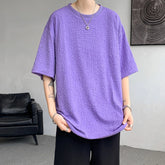 Voguable M-XXXXXXXXL Men's Stretch Short Sleeve T-Shirt Loose Fit Casual Streetwear Workout Plain Color Top 7XL 8XL voguable