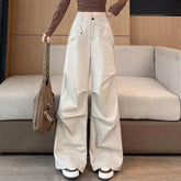 Voguable Work Pants Women Spring Summer Korean New Outdoor Hiking Pants High Waist Loose Sports Wide-leg Trousers voguable