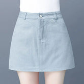 Voguable Korean Style Women Solid Denim Shorts Skirt Summer New Street Fashion Loose High Waiste Pockets Female All-match Casual Jorts voguable