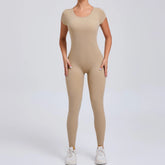 Voguable One-piece Yoga Padded Backless Suit Female Rompers Quick Dry Yoga Clothing Workout Bodysuits Scrunch Sports Jumpsuit Women voguable