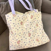 Sweet Kawaii Dog Print Canvas Underarm Bag High-capacity Cartoon Harajuku Shoulder Handbags Trendy Women Tote Bags Y2k Aesthetic voguable