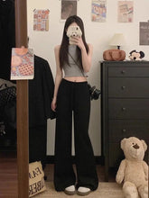 Voguable Y2K Flared Pants Women Drawstring Casual Micro Flare Lazy Drape Floor Pants Autumn voguable