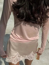 Voguable Ladies Satin Lace Skirt High Waist Mini A Line Spliced Short Summer Autumn Elegant Streetwear Women Fashion Skirts voguable