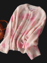 Elegant Floral Sweet Cardigan Sweaters Women Long Sleeve Lazy Wind Vintage Knitted Coats Fall New O Neck Single Breasted Tops voguable