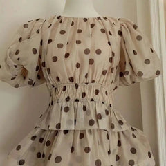 Fashion printing folds 2 piece set Women's puff sleeve tops High waist skirt suit 2025 summer new tide voguable