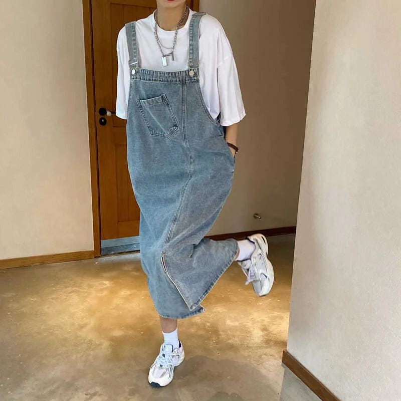 Spring Summer Denim Overall Dress Women Sleeveless Jeans Dresses Fashion Female Solid Slip Casual Loose Spaghetti Strap Dresses voguable