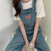 Voguable Casual Denim Jumpsuits Women Autumn New Style Loose Jean Overalls Korean Baggy Wide Leg Rompers Woman voguable