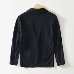 Voguable Autumn Winter New Casual Plush and Thickened Warm Suit Jacket for Men Ramie Loose Vintage Blazers for Men voguable