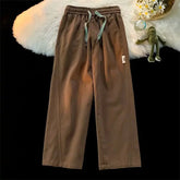 Voguable Men's Cropped Trousers Elastic Waist with Contrast Drawstring Relaxed Fit voguable