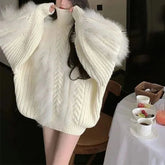 Forest System Autumn Winter Women Sweater Fashion Lazy Wind Turtleneck Solid Fried Dough Twist Long Sleeve Pullover Knit Tops voguable